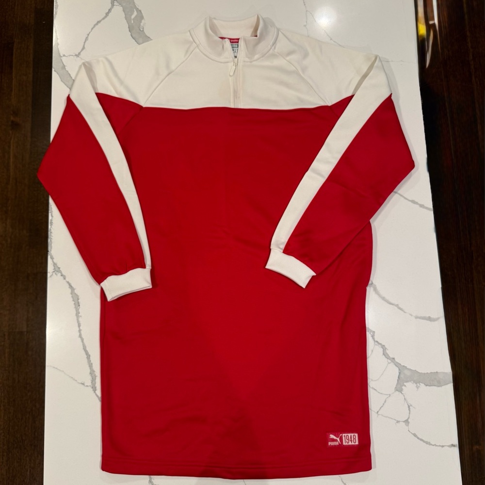 Puma Long Sleeve Color Block Crew Neck Streetware Baddie Knit Dress Zip Detail - Picture 7 of 10